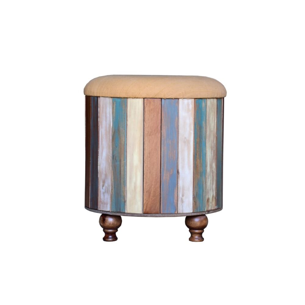 Ottoman Stool In Distressed Brown Colour