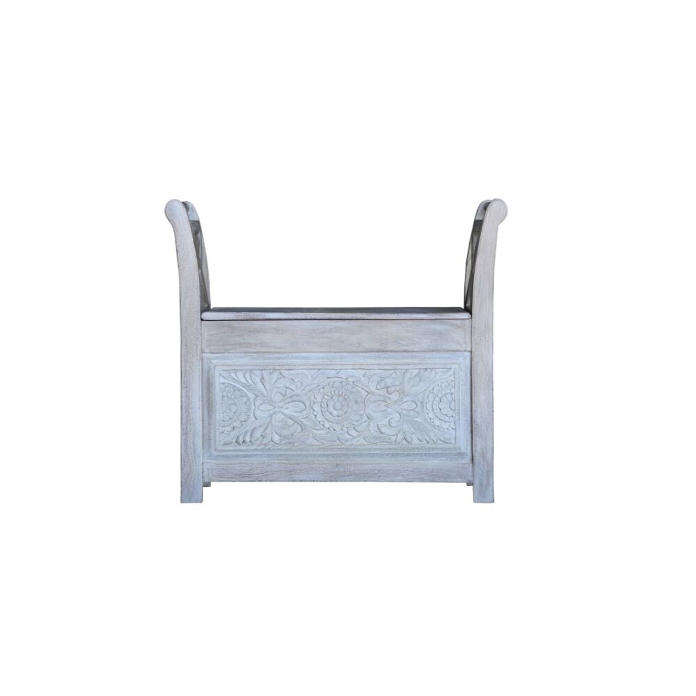 Sofa Bench In White Distressed Colour