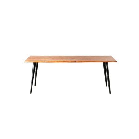 Dining Table In Natural Brown And Black Colour