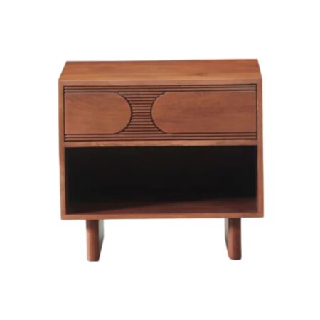 Bedroom Bedside In Walnut Brown Colour