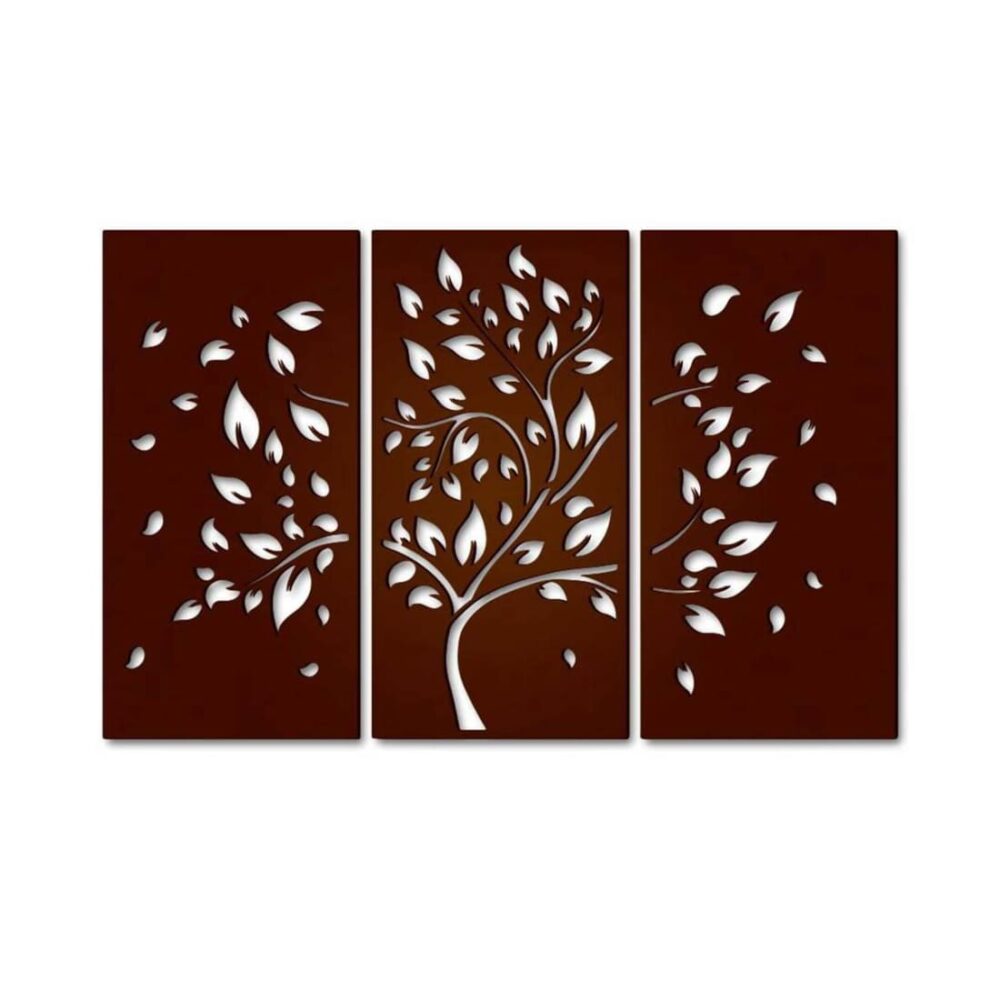 Wall Carving Tree Frame In Walnut Brown Colour