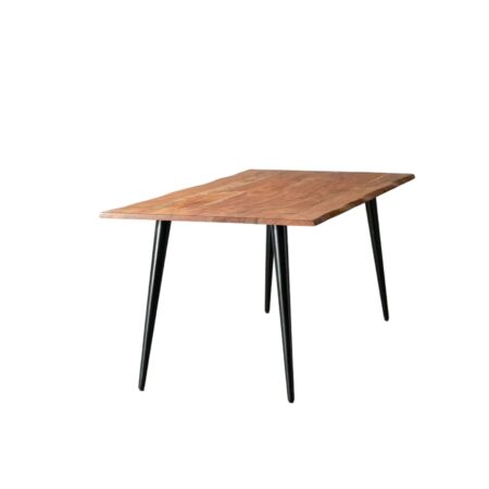 Dining Table In Natural Brown And Black Colour - Image 2