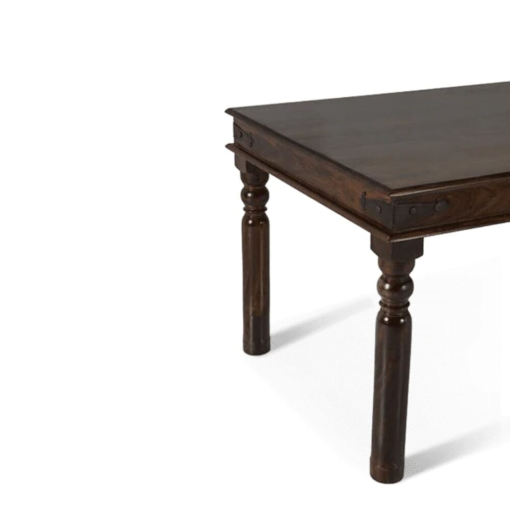 Maharani Dining Table In Dark Brown Colour - Image 3