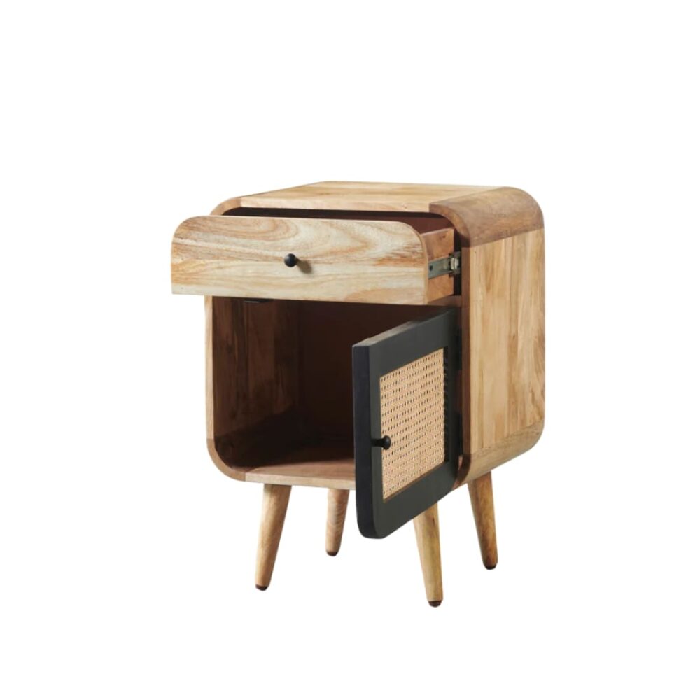 Bedroom Bedside In Natural Brown Colour - Image 3
