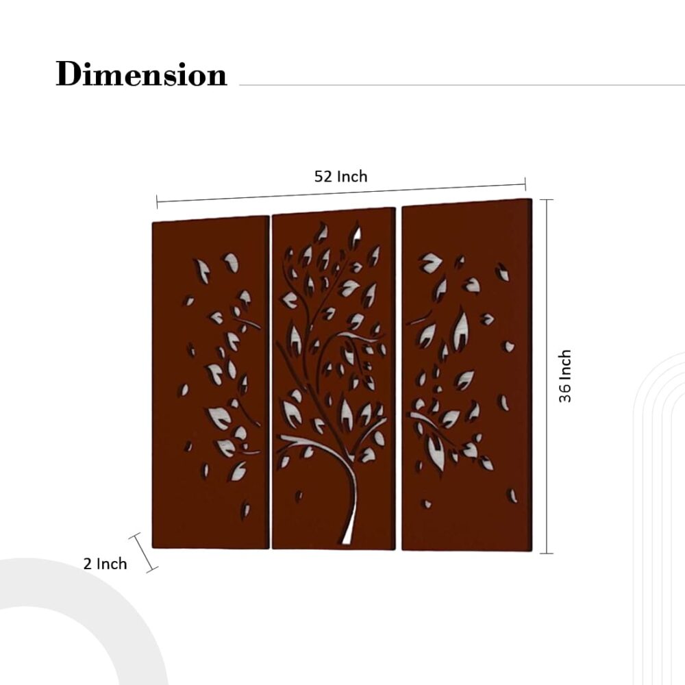 Wall Carving Tree Frame In Walnut Brown Colour - Image 3