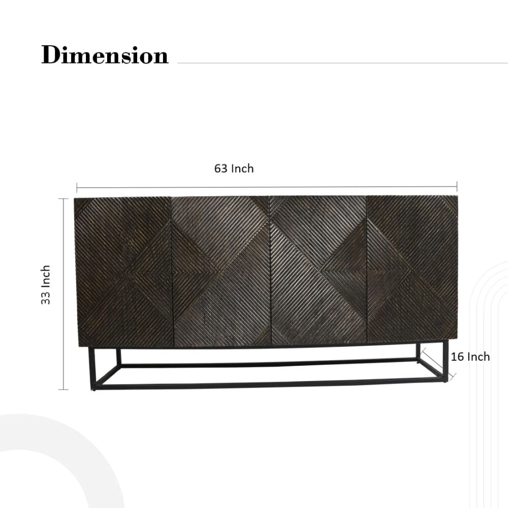 Accent Cabinet In Dark Grey Colour With Black Powder Coat - Image 4