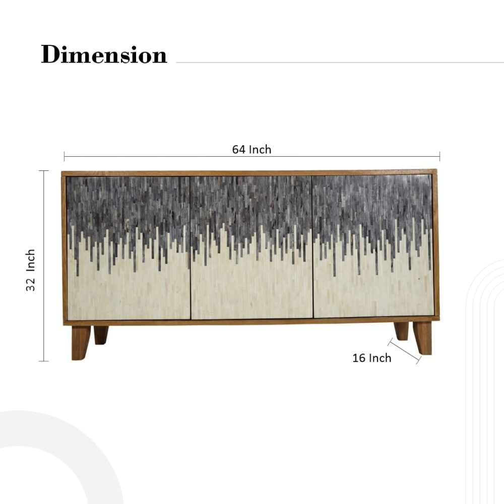 3 Door Bone Sideboard - Image 4