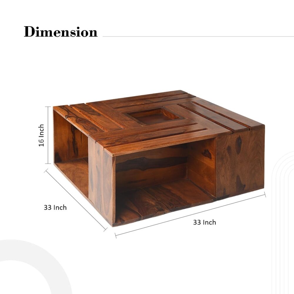 Coffee Table In Honey Brown Colour - Image 4