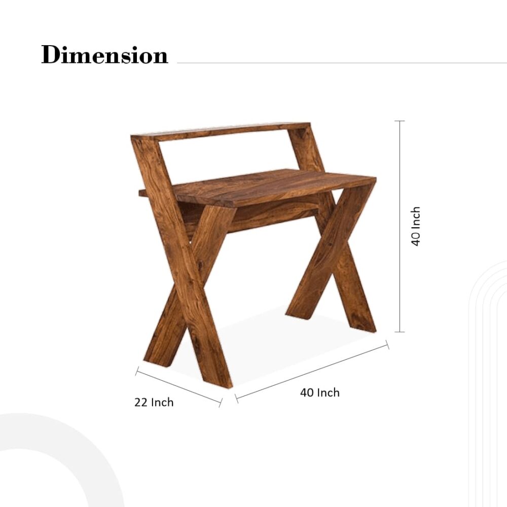 Study Table In Honey Brown Colour - Image 4