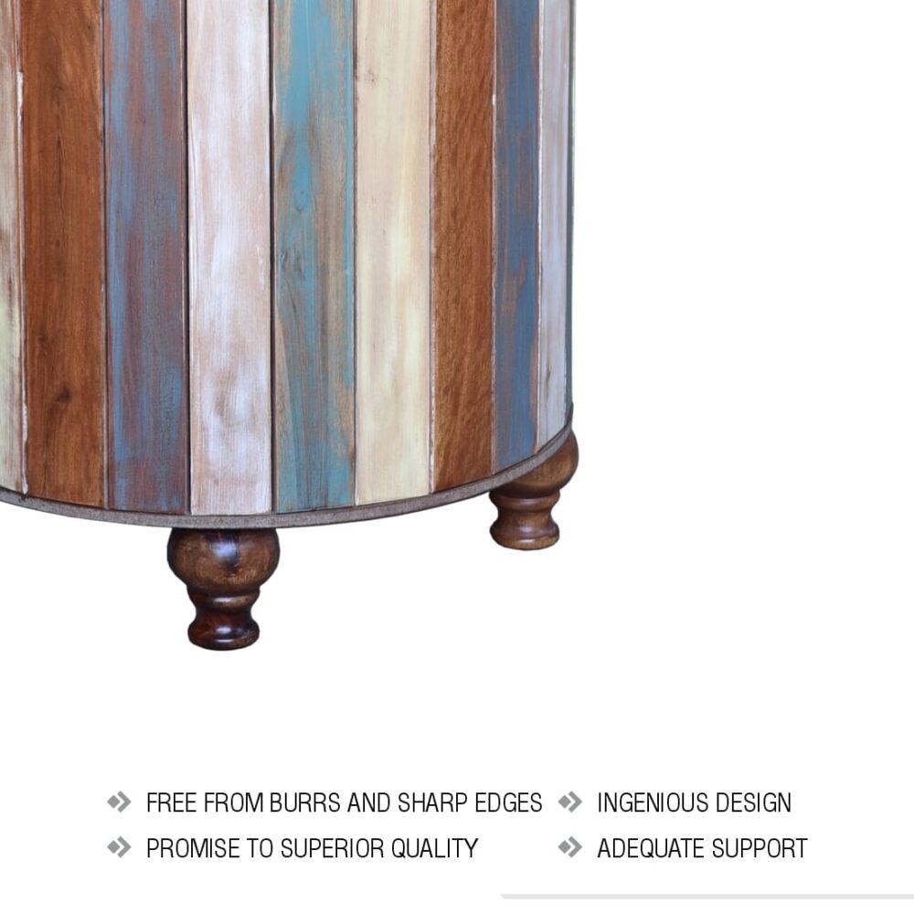 Ottoman Stool In Distressed Brown Colour - Image 4