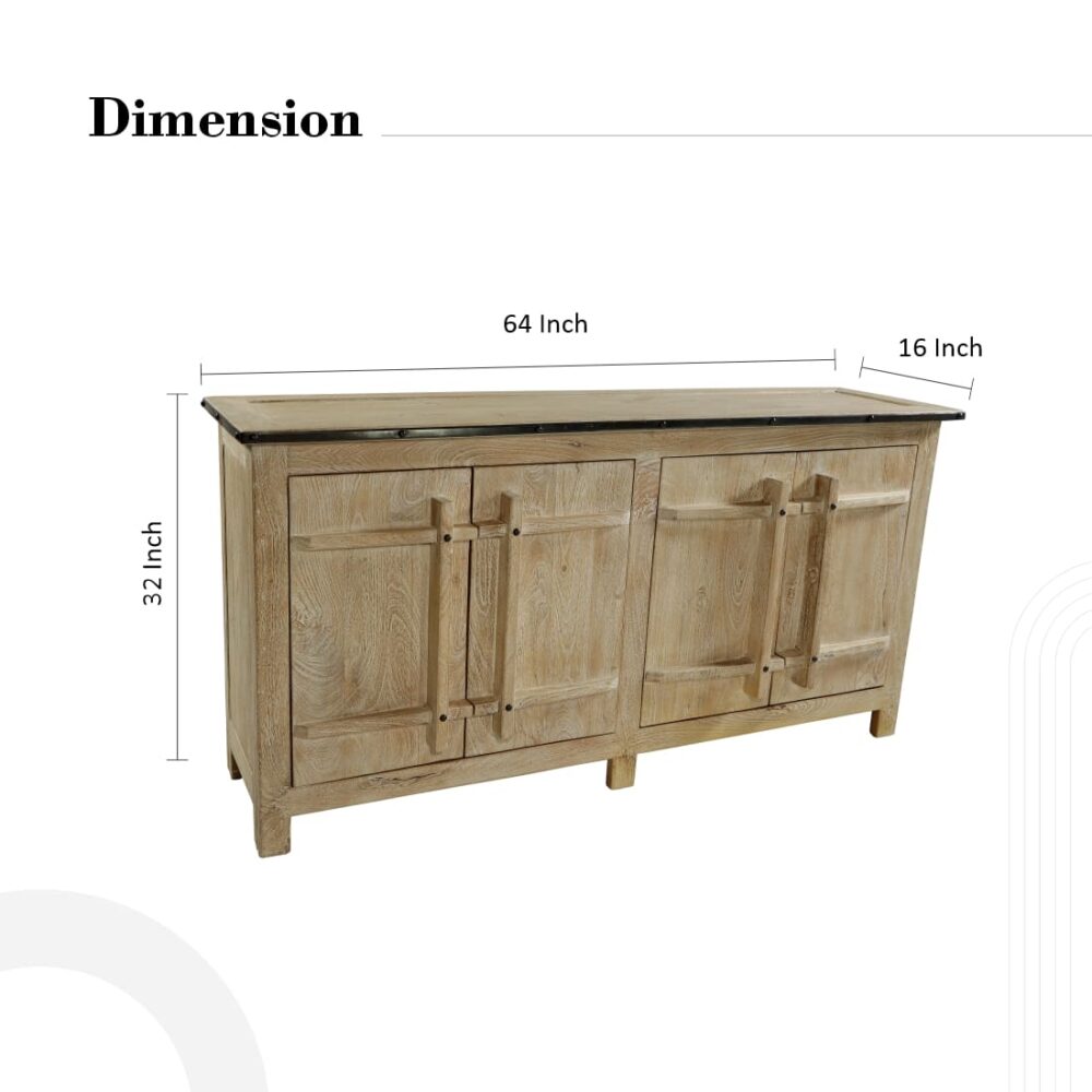 Accent Cabinet In Natural WhiteWash Colour - Image 5