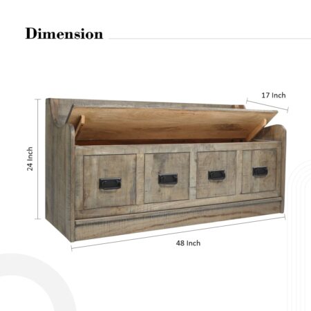 Sofa Bench In Grey Distress Colour - Image 6