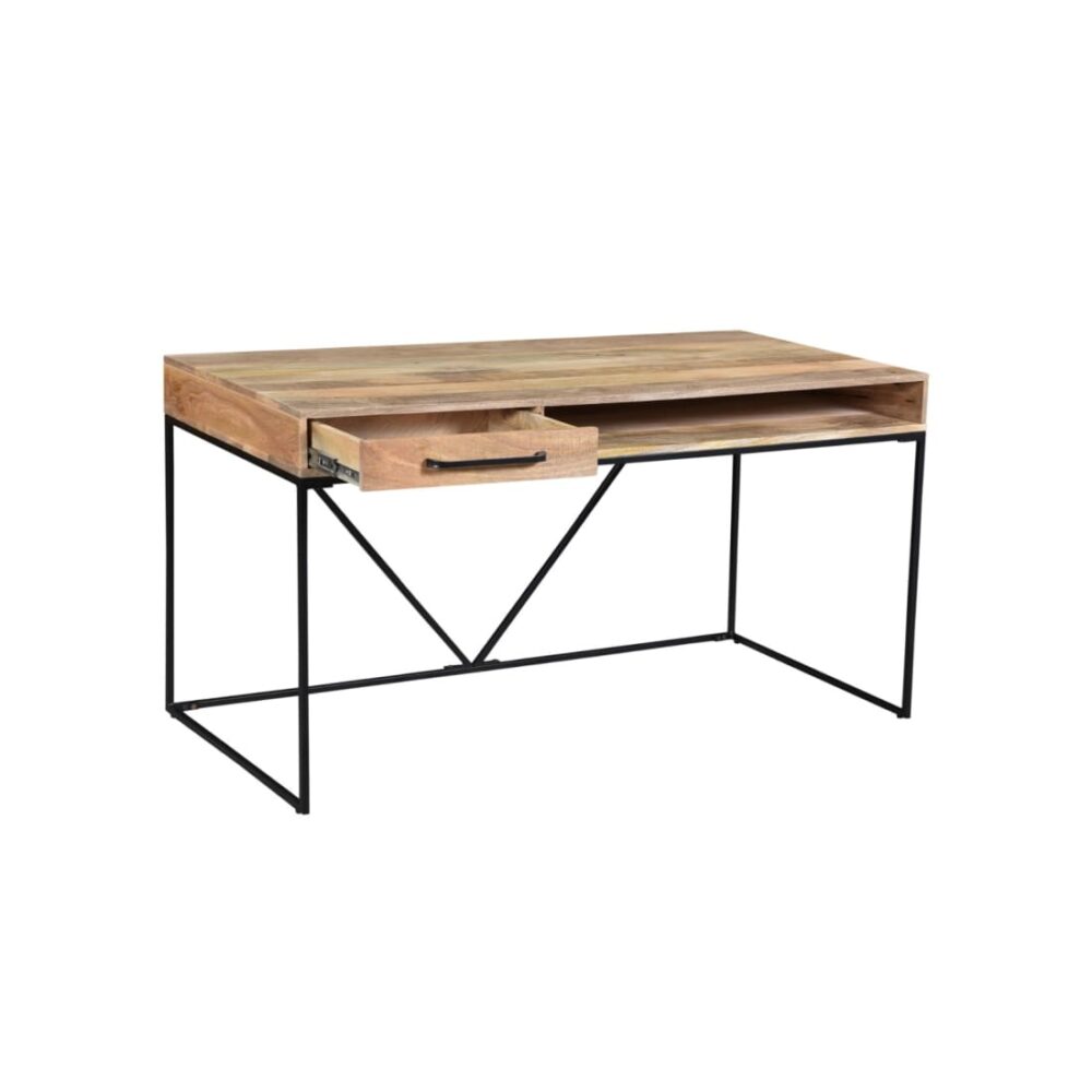Study Table With Drawer In Natural Brown Colour