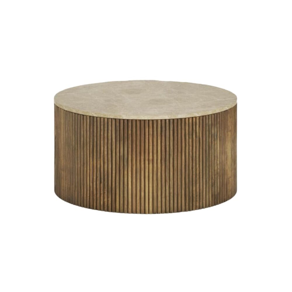 Round Coffee Table In Natural Brown Colour
