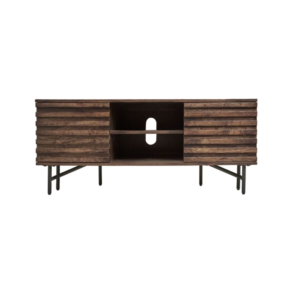 Brown Distressed Media Cabinet for Your Living Room