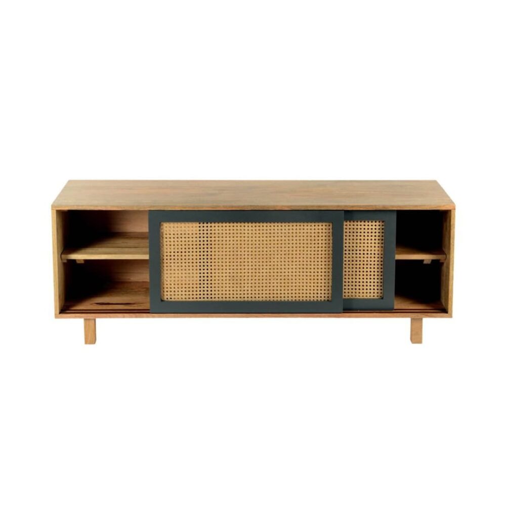 Media Cabinet with Sliding Rattan doors