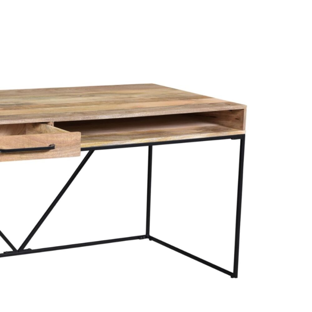 Study Table With Drawer In Natural Brown Colour - Image 2