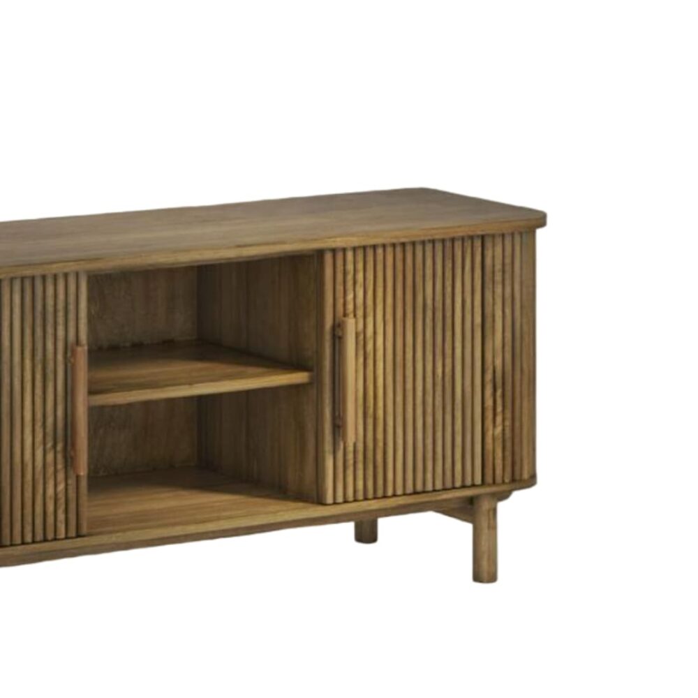 2 Door Mango Wood Media Cabinet - Image 2
