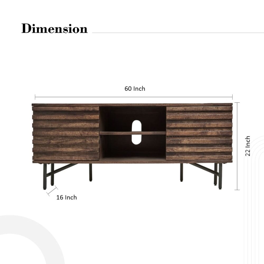 Brown Distressed Media Cabinet for Your Living Room - Image 3
