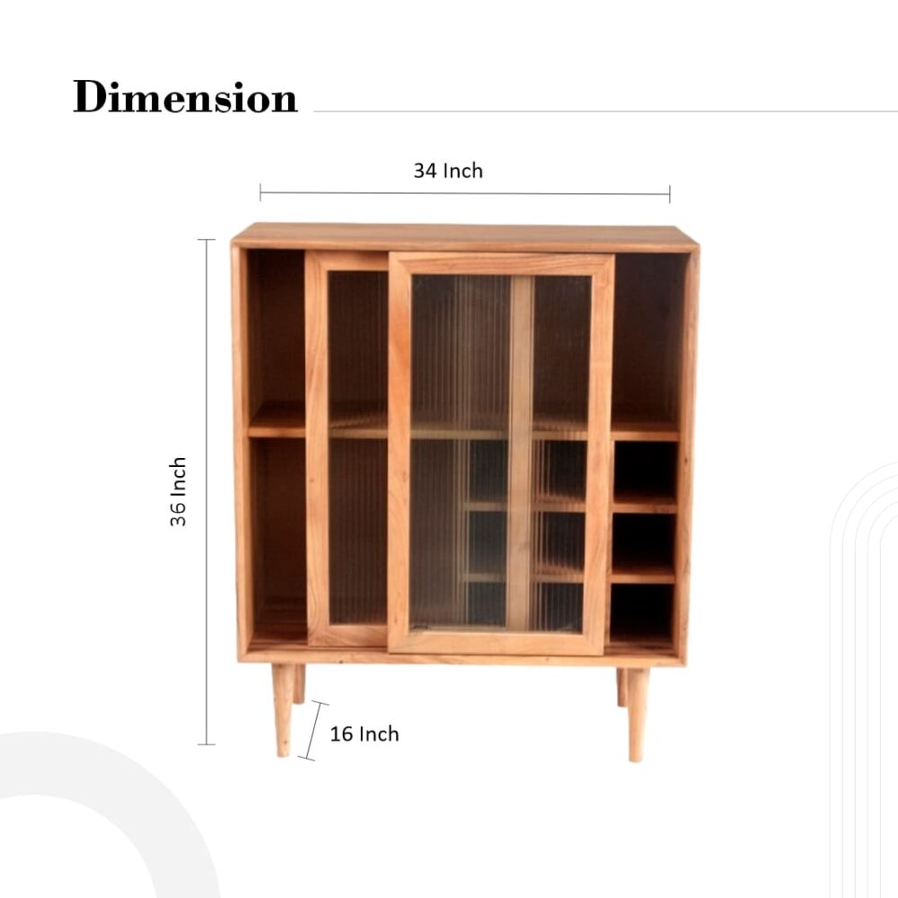 Accent Cabinet With Sliding Glass Door - Image 3