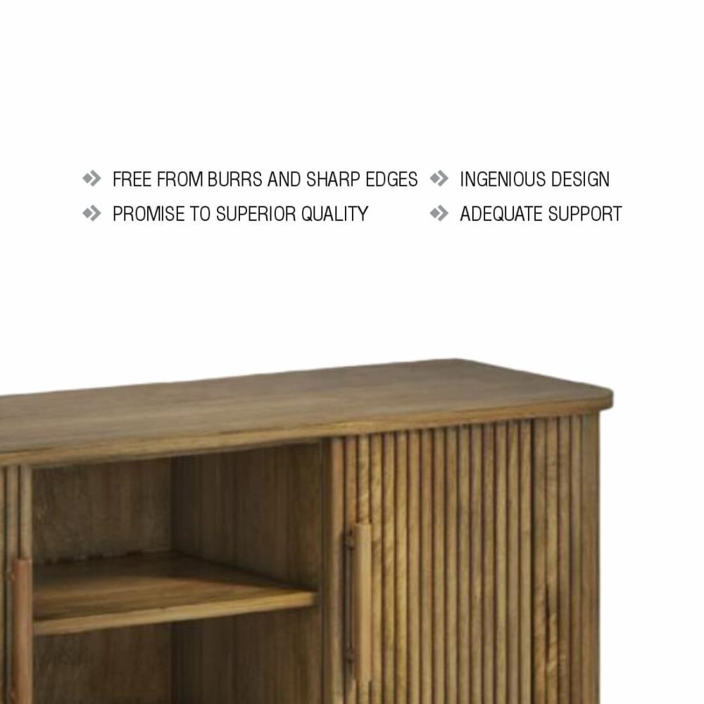 2 Door Mango Wood Media Cabinet - Image 4