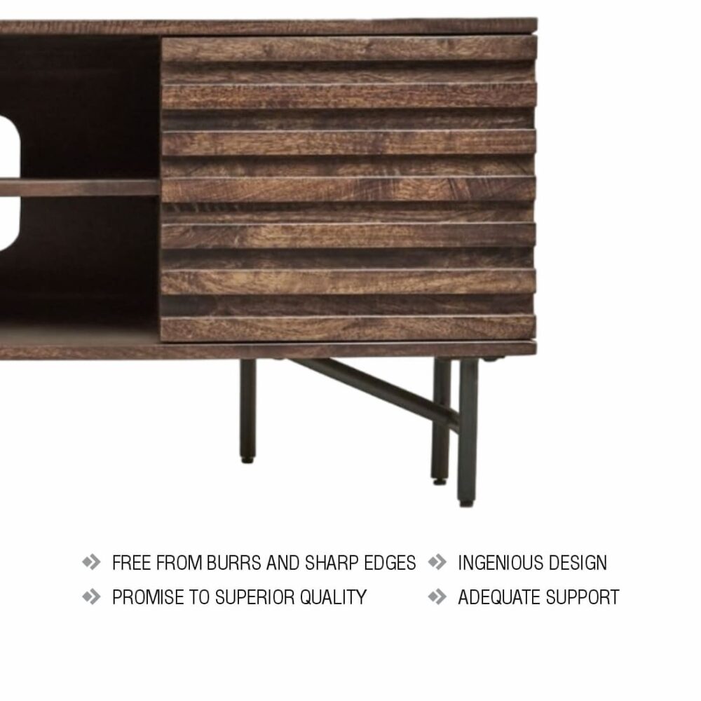 Brown Distressed Media Cabinet for Your Living Room - Image 4