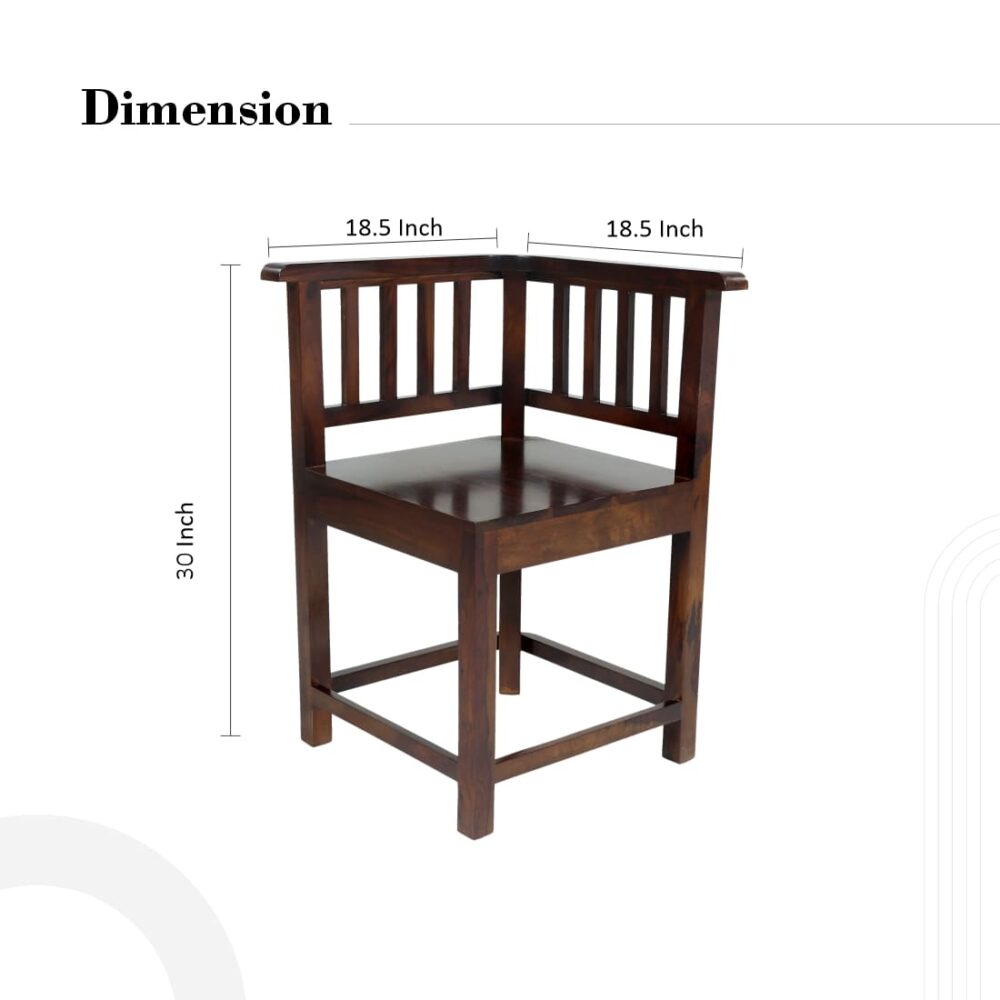 Dining Table And Chair In Walnut Brown Colour - Image 7