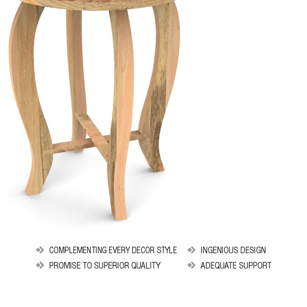 Side Table In Natural Brown and White Marble - Image 4