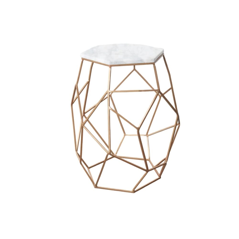 White Marble Iron Coffee Table