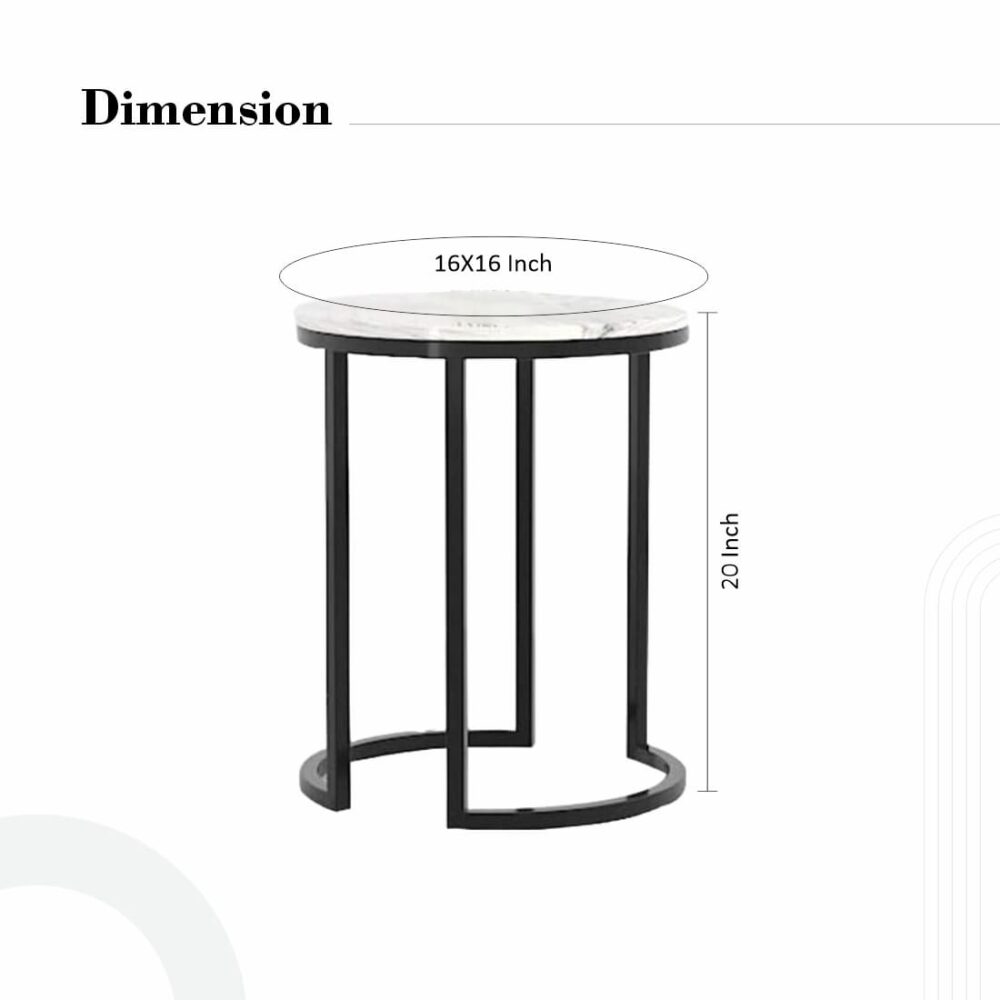 Marble Iron Side Table - Image 4