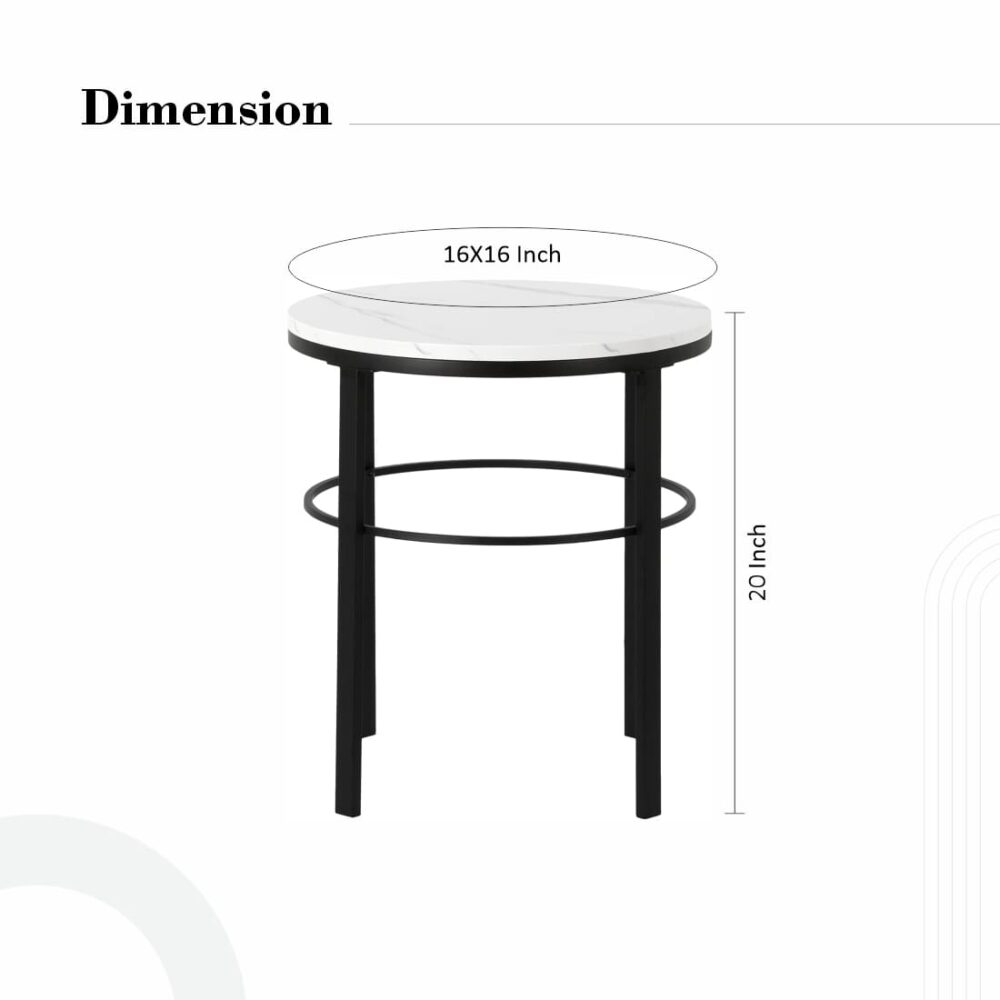 Marble And Iron Side Accent Table - Image 4