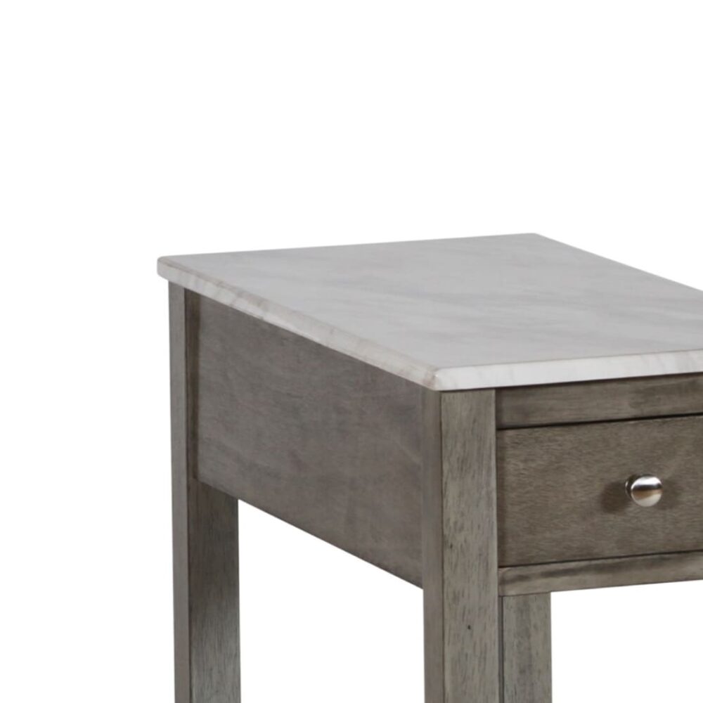 Marble And Wood Night Stand Table - Image 5