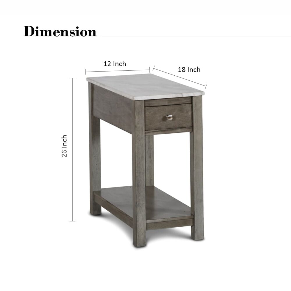 Marble And Wood Night Stand Table - Image 6
