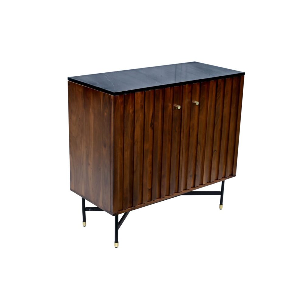 Media Cabinet With White Marble Top - Image 3
