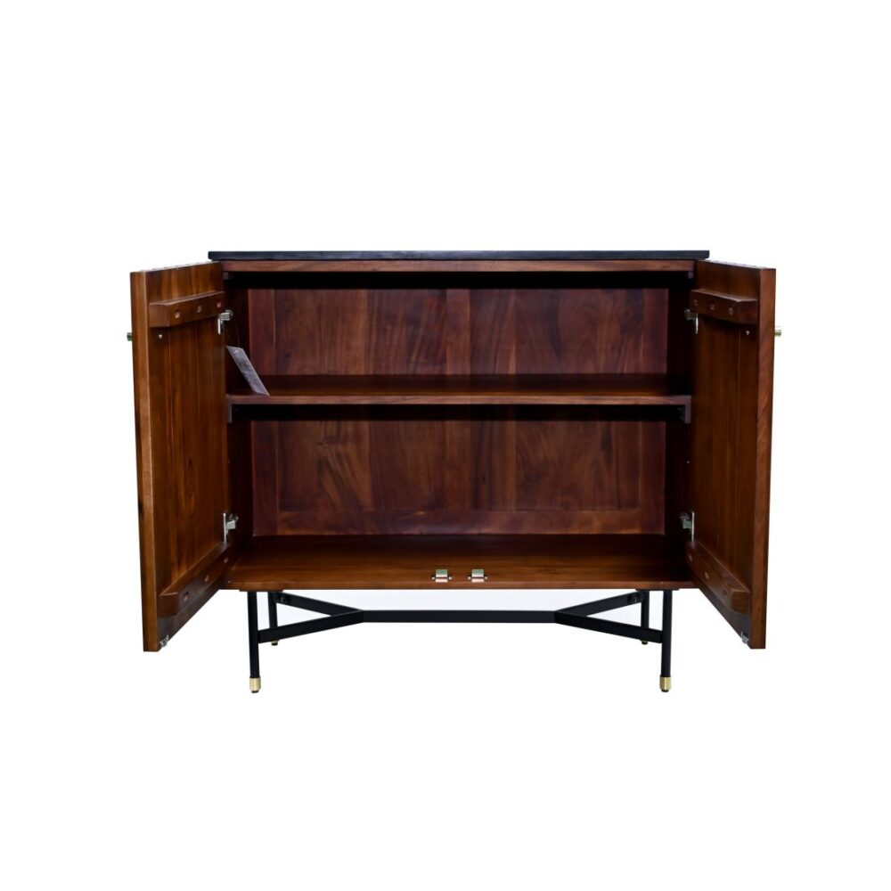 Media Cabinet With White Marble Top - Image 4