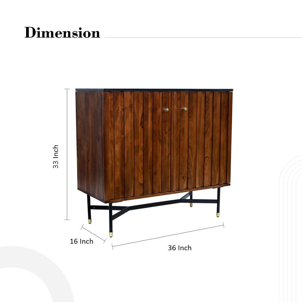 Media Cabinet With White Marble Top - Image 5