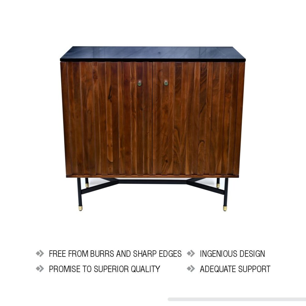 Media Cabinet With White Marble Top - Image 6