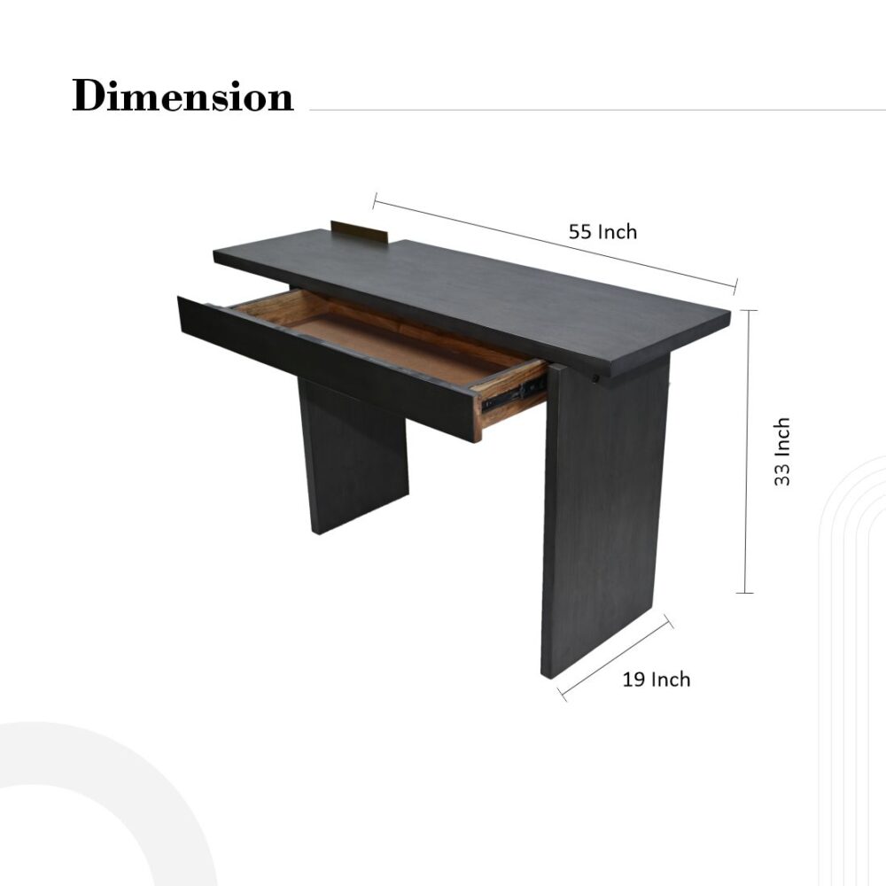 Grey Glaze Console Table With 1 Drawer - Image 7